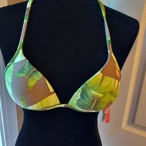Cia Maritima Brazilian Bikini Tropical Palm & Butterfly Swim Top